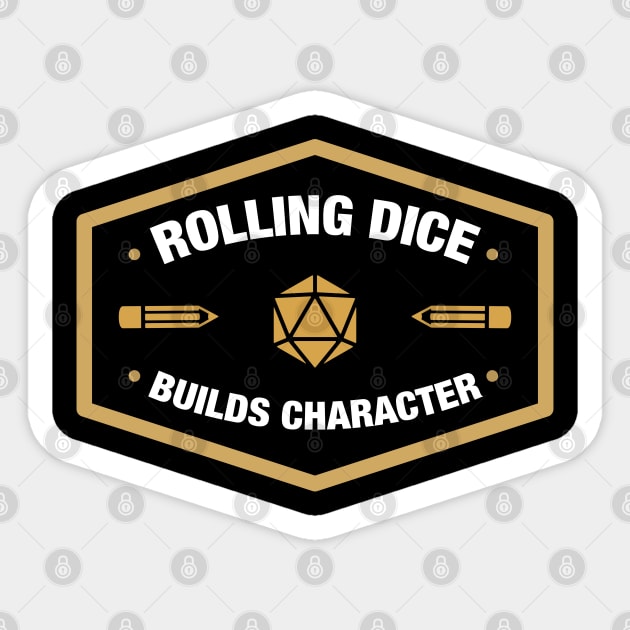 Rolling Dice Builds Character - RPG Roleplay Sticker by pixeptional